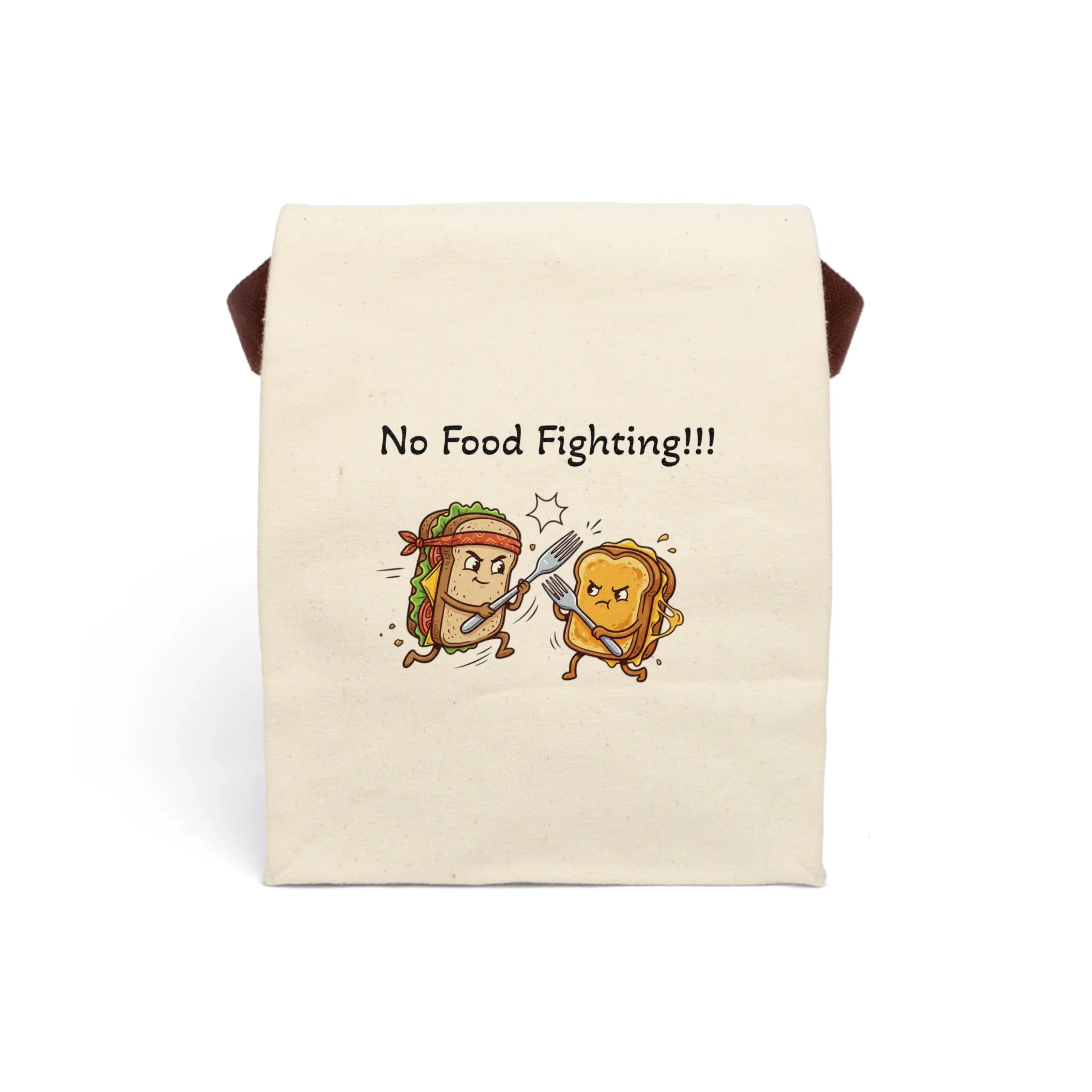 No Food Fighting!!! Sandwich and Toast Canvas Lunch Bag