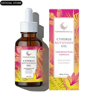 Caramela Beauty Cyperus Rotundus Oil - 60ml Natural Cyperus Rotundus Oil For Hair Removal, Moisturizing & Soothing Cyperus Oil For Reducing Body Hair Growth, Hair Removal Oil Ideal for All Skin Types