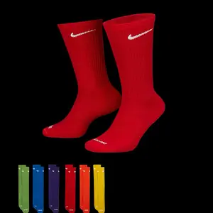 MULTI-COLOR NIKE DRI-FIT EVERYDAY PLUS CUSHIONED CREW TRAINING SOCKS (6-PACK)