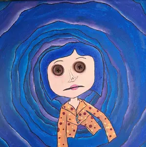 Coraline Button Painting