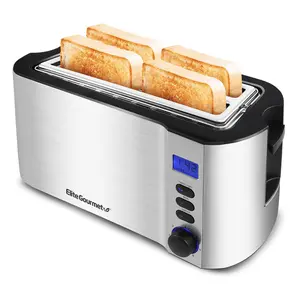 Elite Gourmet 4-Slice Digital SS Long-Slot Toaster