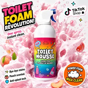 Household Peach Flavor Jet Foam Bathroom Cleaner All Purpose Deep Cleaning Remove Mildew Scale Rust Stains On Toilet Sink Shower Floor Tile