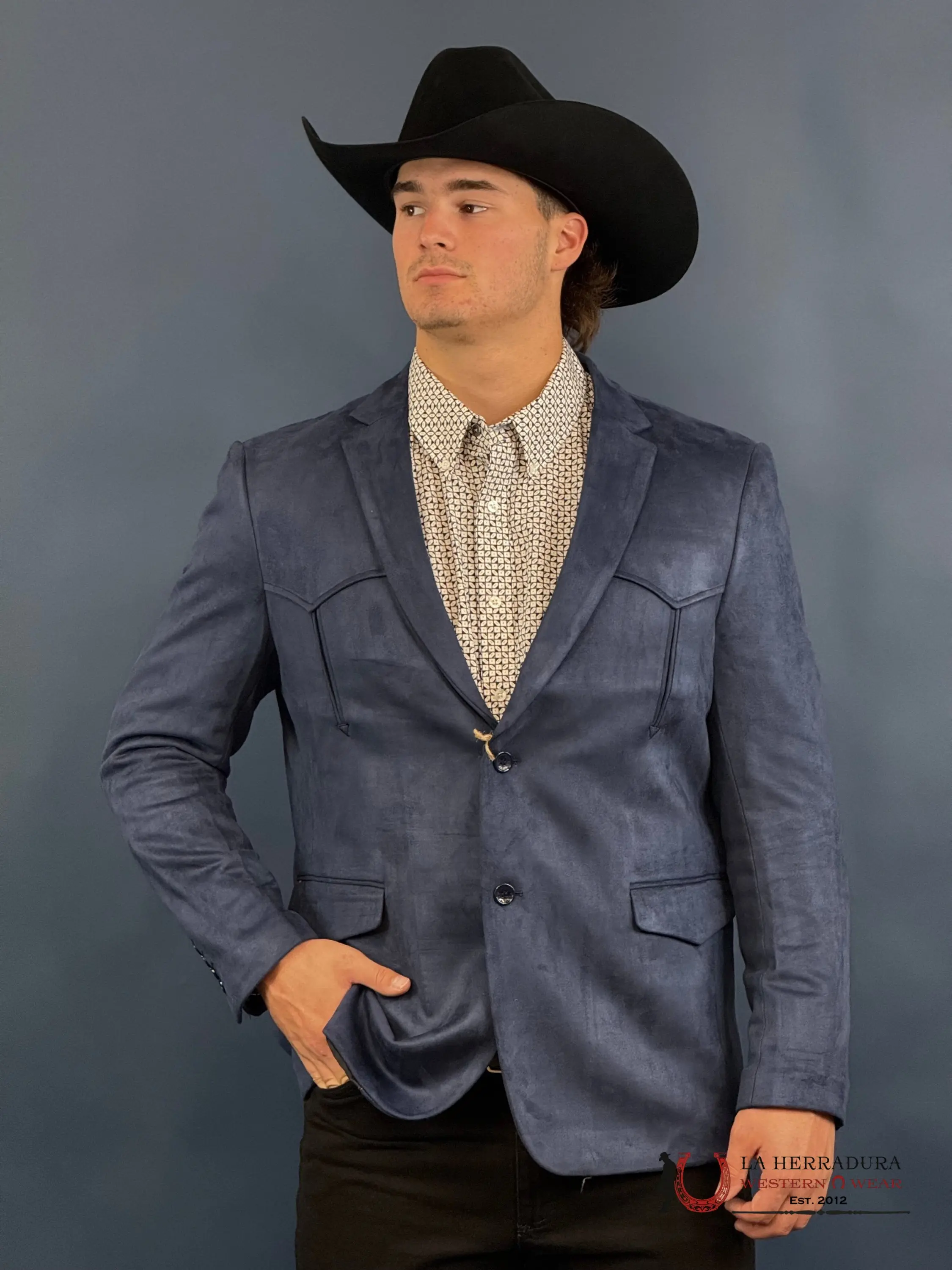 PLATINI NAVY RANCHER SUEDE  BLAZER -BLZ9446