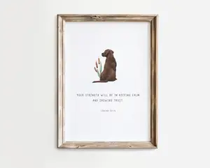 PRINTED Chocolate Lab Wall Art, Dog Bible Verse Print, Hunting Nursery, Labrador, Duck Hunting Decor, Gift for Christian, Duck Baby Shower