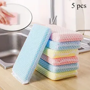 5pcs Nano Dishwashing Sponge: Super Absorbent Cleaning Magic for Dishes, Pots, And Pans - Scrubbing Dishcloth Wiping Sponge - Scouring Pad - Essential Kitchen Accessory