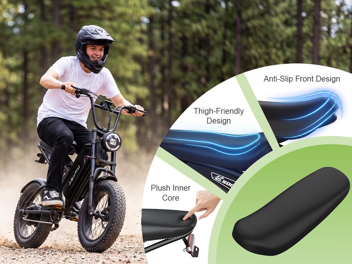 [ASKMY] 1500W Peak Electric Bike for Youth, 30MPH Fat Tire,70Mi Range,48V 15Ah ,330lb Load,7‑Speed,Back to School Commuter Ebike,for All‑Terrain Commuting & Coffee Shop Trips