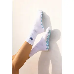 Evil Eye Pilates Barre Grip Socks in Blue