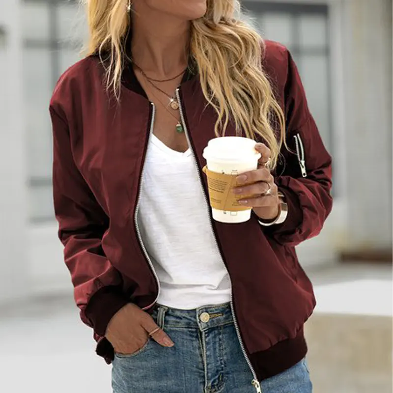 Womens Zip Up Sweatshirts Jackets Long Sleeve Casual Loose Outwear with Pockets