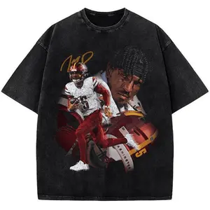 Jayden Daniels T-Shirt Washington Rookie Star Custom Graphic Football Tee, For Men For Women,Short Sleeve Crew Neck T-Shir, Fitted