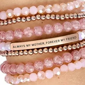 Love Collection Engraved Bracelet by the Inspiration Co. – Natural Earth Stone, Hypoallergenic, Personalized Loving Gift