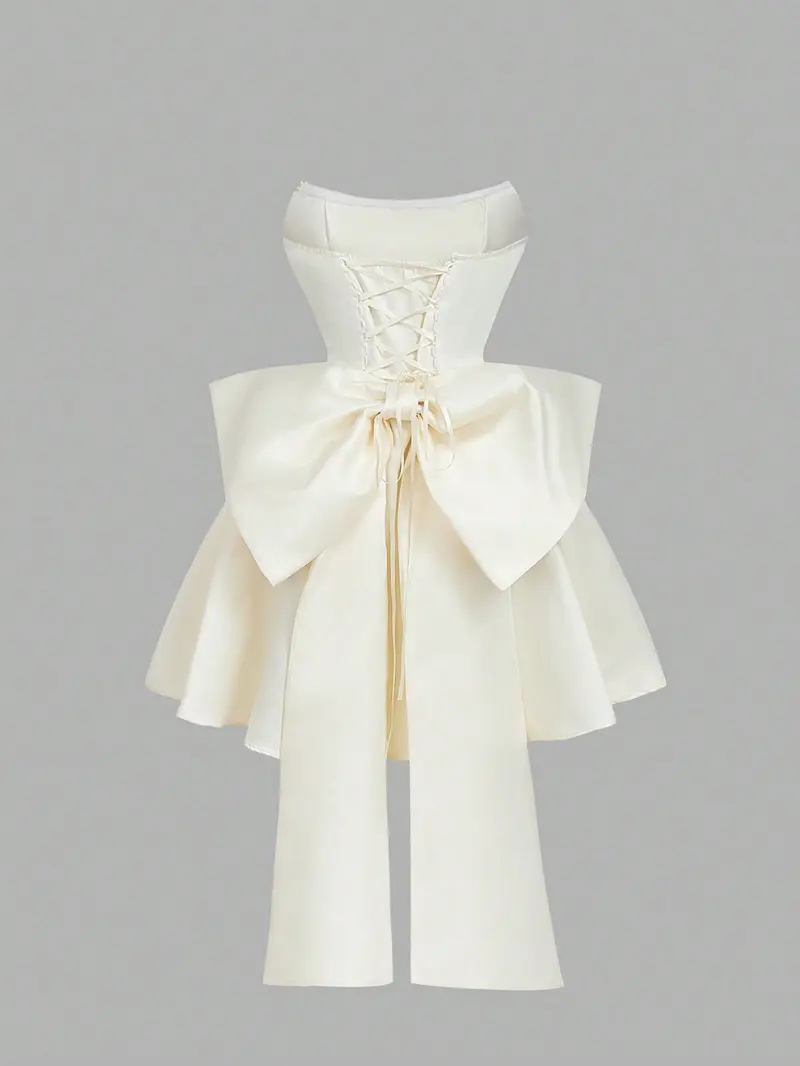 Dress with bow at the back - TikTok Shop Dress with bow at the back - TikTok Shop