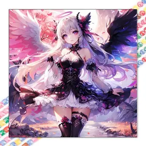 1 set of DIY diamond painting kit, 5D diamond art kit, DIY decor of angel, wings, and glamorous dress. Mosaic, diamond art, DIY art home decor.