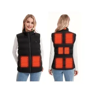 Black Men’s/Women’s Winter Heated Vest, 9 Heating Zones, Warm Vest with Adjustable Temperature Control, Casual Maternity (Gift)