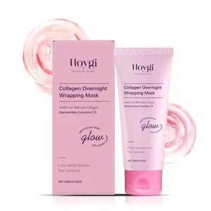 Collagen Overnight Wrapping Mask, Peel off Face Mask,  Glass Glow Rejuvenate Skin, Hydrating & Pore-Cleansing Skincare Treatment, Reduce Fine Lines & Dullness, Daily Radiance peptide formula uneven texture Hydrating Glow Facial Serum with Hyaluronic Acid