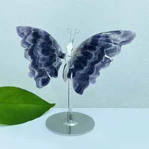 Sculpture Natural Crystal Butterfly Fly Wing