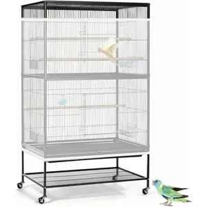 Bird Cage Seed Catcher Adjustable Bird Cage Cover Soft Nylon Mesh Net With Drawstring Skirt Guard Round Square Cages (Black) (300 X80 White)
