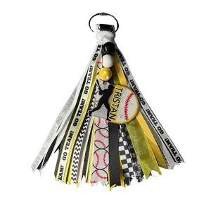 Baseball Player Customizable Ribbon Bag Tag, Baseball Keychain, Bag Tassel, Personalized Gift, Team Spirit, Baseball Mom