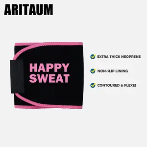 Ab Trainer for Women and Men - Sweat Band Waist Trainer Belt for High Intensity Training and Gym Workouts,  Adjustable Sizes - Black/Pink