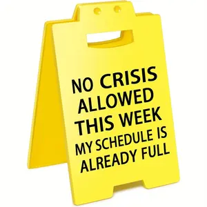 Funny Office Cubicle Decor, No Crisis Allowed This Week Desk Sign, Humorous Gift for Coworkers & Employees, Perfect for Workplace Fun, Office Supplies