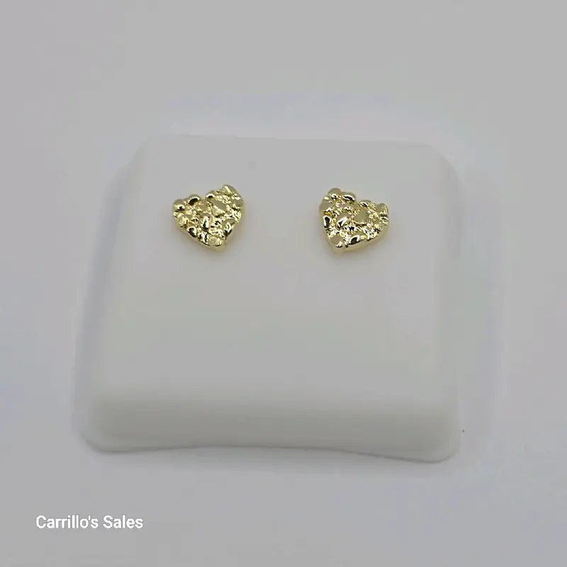 Earrings fashion heart style NUGGETS small size 8mm Gold-plated beautiful Elegant