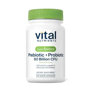 Hyperbiotics Vital Nutrients Prebiotic and Probiotic for Women and Men | 60 Billion CFU | Pre and Probiotics Supports Digestive Health, Constipation, Diarrhea, Gas & Bloating