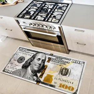 Kitchen Rug, Vintage Dollar Rug, Dollar Pattern Print, Multi-scene Home Long Rug, Runner Rug, Soft and Comfortable Kitchen Mat, Machine Washable Non-slip Foot Mat, Multi-functional for Kitchen, Bathroom, Living Room, Bedside, Home Decor Rugs