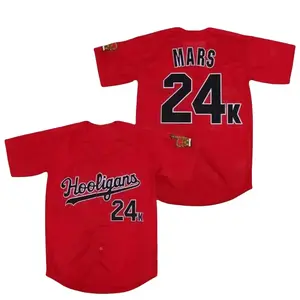 Personalized Hooligans 24K Baseball Jersey, Romantic Graphic Design, Concert Fan Apparel, Vintage Rose Outfit