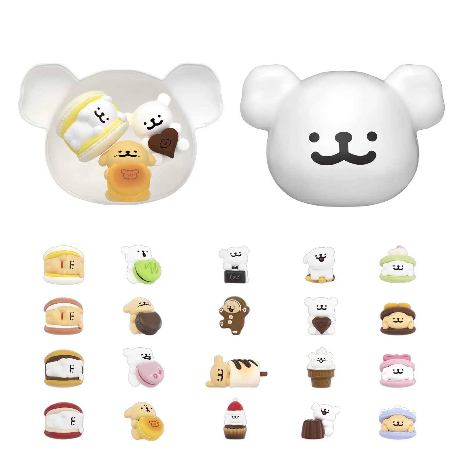 FUNISM Maltese Sweet Box Series Puppy Face Blind Box, Cute Dessert Anime Dog Figure Mystery Box, Kawaii Aesthetic Desk Decor Toy, Sweet Gift for Girls