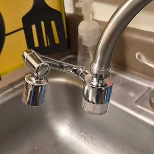 NGNP 1080° Swivel Filter Faucet Extender Aerator - 8-Piece Replacement Water Filter, 1080° Swivel Arm 2 Modes Spray Anti-Splash Filter, Solid Brass Faucet Sprayer, Reduces Chlorine and Odors, Suitable for Bathroom, Kitchen, Laundry, and Sinks rotatable Sp