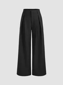 Cider Mid Rise Straight Leg Pleated Trousers