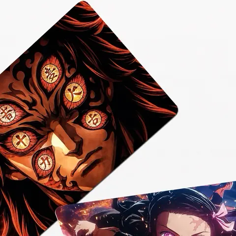 Demon-Slaying Themed Rectangle Vinyl Stickers - Custom, Smooth, Waterproof Protection Accessories for Laptops, Smartphone, Cover & Devices, DIY Scrapbooking & Stamping Tech Decor