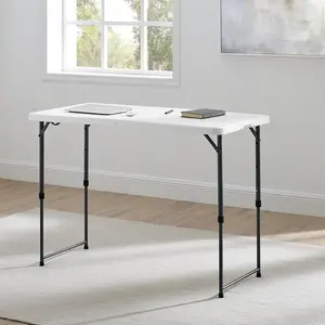 Mainstays 4-Ft Adjustable Height Folding Plastic Outdoor Picnic Table, Versatile Outdoor Furniture