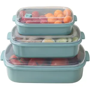 3pcs Nesting Microwave Containers with Adjustable Steam Vents, Food Storage Containers with Vented Lids, Modern Design, Stackable Lunch Container