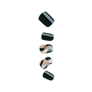 Impress Design No Glue Fake Press On Nails - Time Lapse | Design, Green, Short, Squoval, Manicure