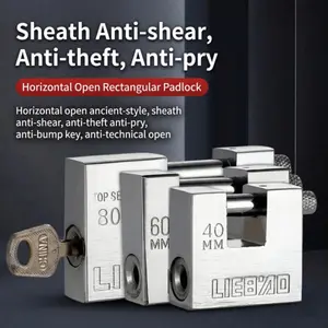 High Security D-Shaped Padlock Set with Keys, Ideal for Garage Doors, Shipping Containers & Gates, Includes Three High-Security Locks