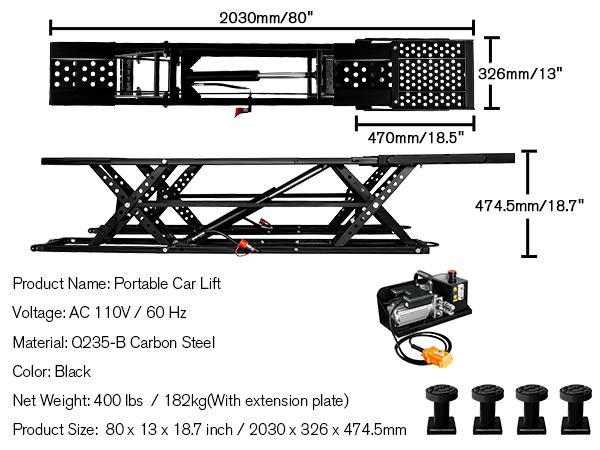 [Ships in 3 Boxes] AMERLIFE Portable Car Lift, Capable of Lifting 5000/7000/8000 LBS Quick Jack with a Maximum Height of 28", Car Lifts for Home Garage and Shop, No Wheels/Best Gift Ideas/Christmas Gifts