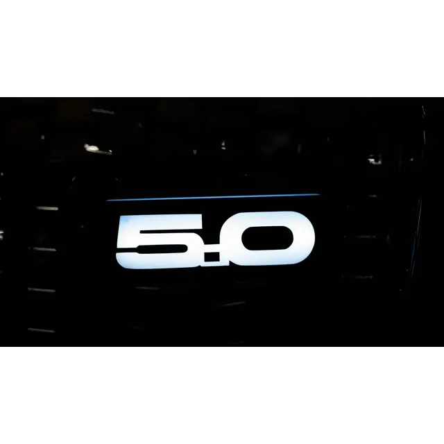 Habibis Carbon RGB Flow Series 5.0 App-Controlled Car Emblem LED Light - Full RGB & Chasing Modes, Brightness-Adjustable, Weather-Resistant, OEM Fit for Mustang GT, LED Sticker, Car Exterior Accessory, Full Rgb Color Mix