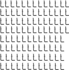 100 Pcs Black L Hooks 1/2 Inch L Screw in Hooks Small L Shaped Hooks Right Angle Screw Hooks Square Bend Hooks for Hanging Organiser Photo