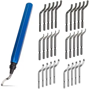 30 count Metal Deburring Tool, Deburring  Kit with Swivel Handle, Pipe Deburring Tool for Soft Metal (, Copper), , Plastic and Steel Burr Removing