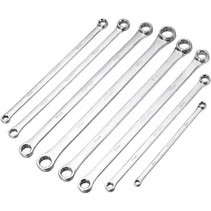 Extra Long Double Box End Wrench Set Chrome Vanadium Steel Aviation Wrenches Metric 8-24mm with Organizer Box (8-)