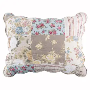 Greenland Home Fashions French Country Quilted Pillow Sham with Vintage Floral