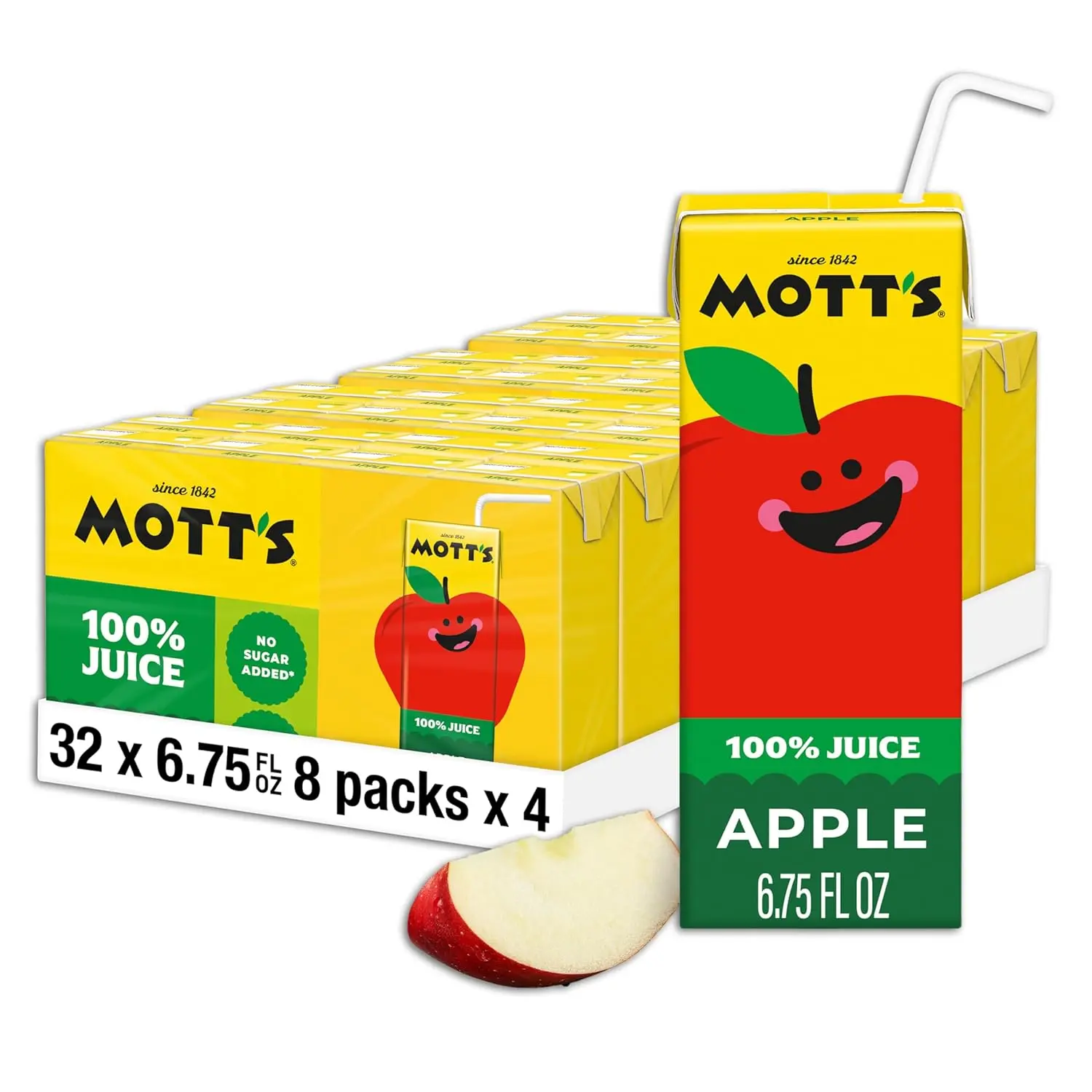 100% Original Apple Juice, 6.75 Fl Oz Boxes, 32 Count (4 Packs of 8), 2 Servings of Fruit, 100% Fruit Juice, Gluten-free, Caffeine-, Kosher, Contains No Artificial Colors Or Sweeteners