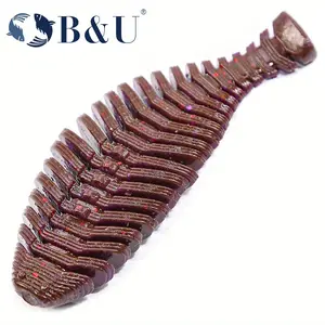 B&U Soft Fishing Lures - PVC Worm Bait with Spinner, Viber, and Wobbler - Artificial Shad for Pike, Bass, Jigging - Mixed Color,, Multiple Pack Options