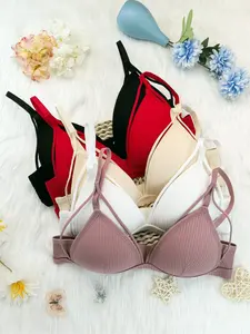 Women's Solid Wireless Bralette, Casual Comfy Adjustable Strap Bras, Soft Comfortable Breathable Lingerie for Daily Wear, Wireless Underwear Bras, Soft Fabric Bra
