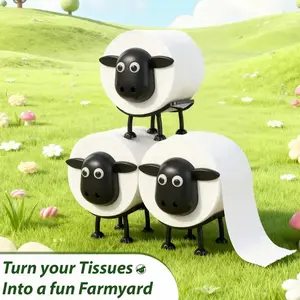 2026 Viral "Wacky Sheep" Tissue Holder Set — Cute 3D-Printed Toilet Paper & Kitchen Paper Towel Rack, Creative Home Decor, A Must-Have Household Essential