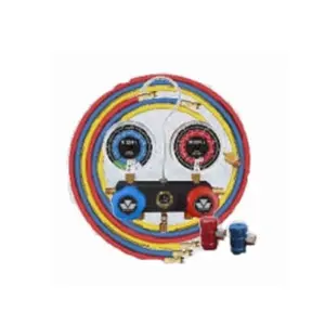 212 MAIN 73-in Aluminum Body AC Service Manifold with 3 R1234YF Hoses for AC Servicing