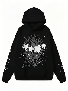 Men's Casual Unisex Spider & Slime Print Hoodie, Short-Sleeve Fashion Sweater Top Jeans Casual Pullover Sweatshirts Menswear