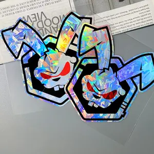 Fierce Rabbit Car Stickers, Waterproof and Durable Vinyl Decals for Cars, Bikes, Motorcycles, Universal Fit, Animal Pattern Design