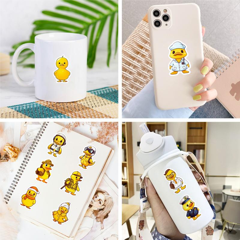 50PCS Cute Duck Sticker, Duck Vinyls Waterproof Bottle Sticker Decal for Laptop, Skateboard, Motorcycle, Notebook