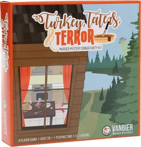 Turkey, Taters, & Terror, a Thanksgiving-Themed Murder Mystery Dinner Party Game for 8 Adult Players